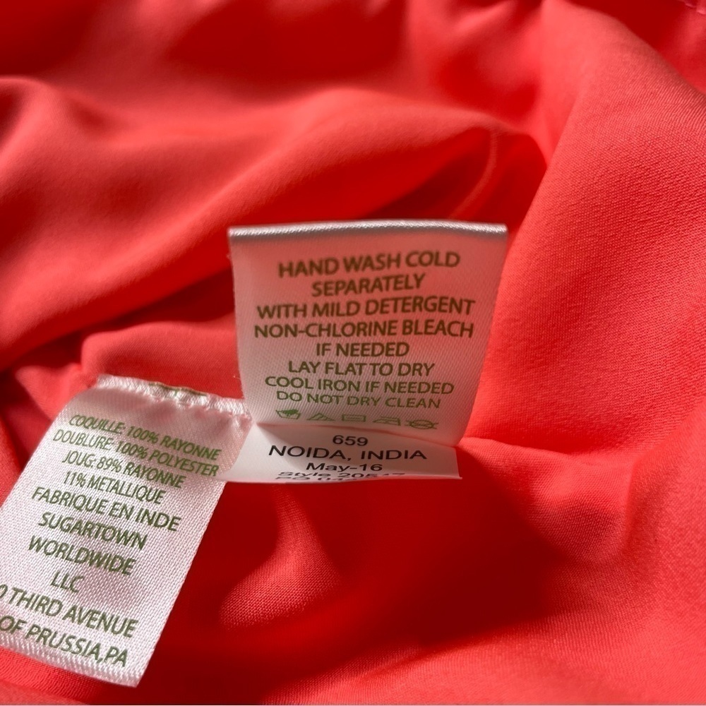 Lilly Pulitzer Rachelle Coral Gold Racerback Pom Pom Swing Dress Size Small - Picture 13 of 15